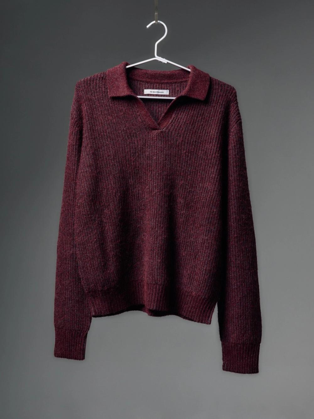 Burgundy knit polo