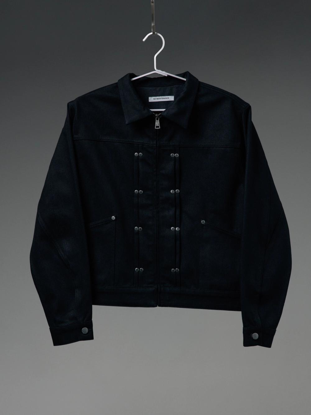 Black double-rivet denim jacket