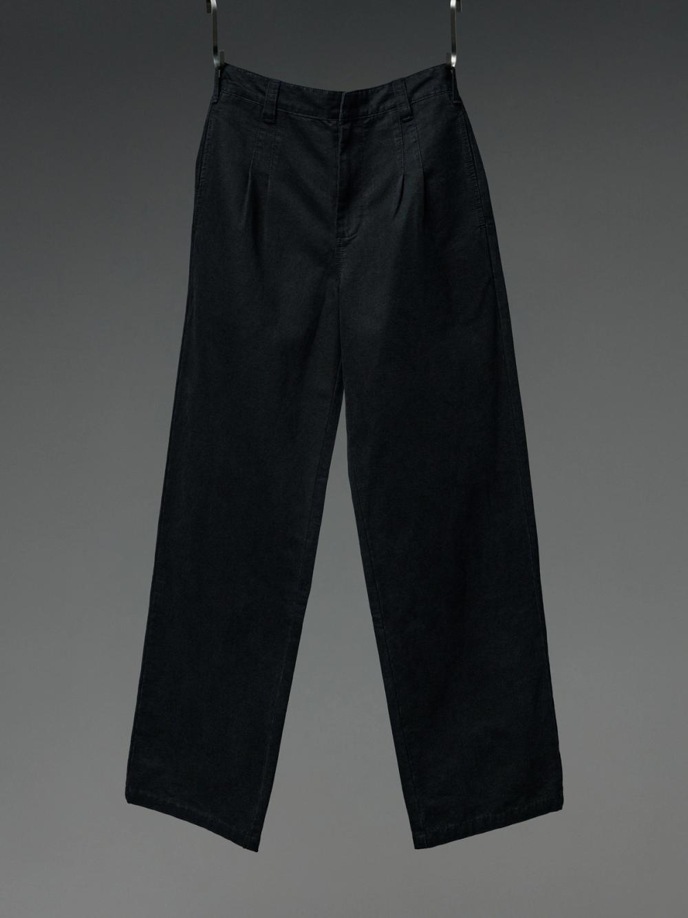 Black wide-leg trousers