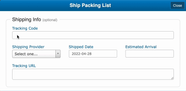 New Live Shipment Tracking For Your Shipped Packing Lists