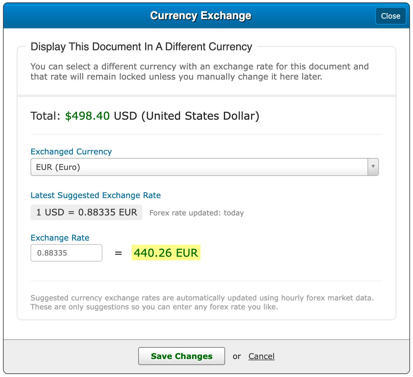 Exchange rates