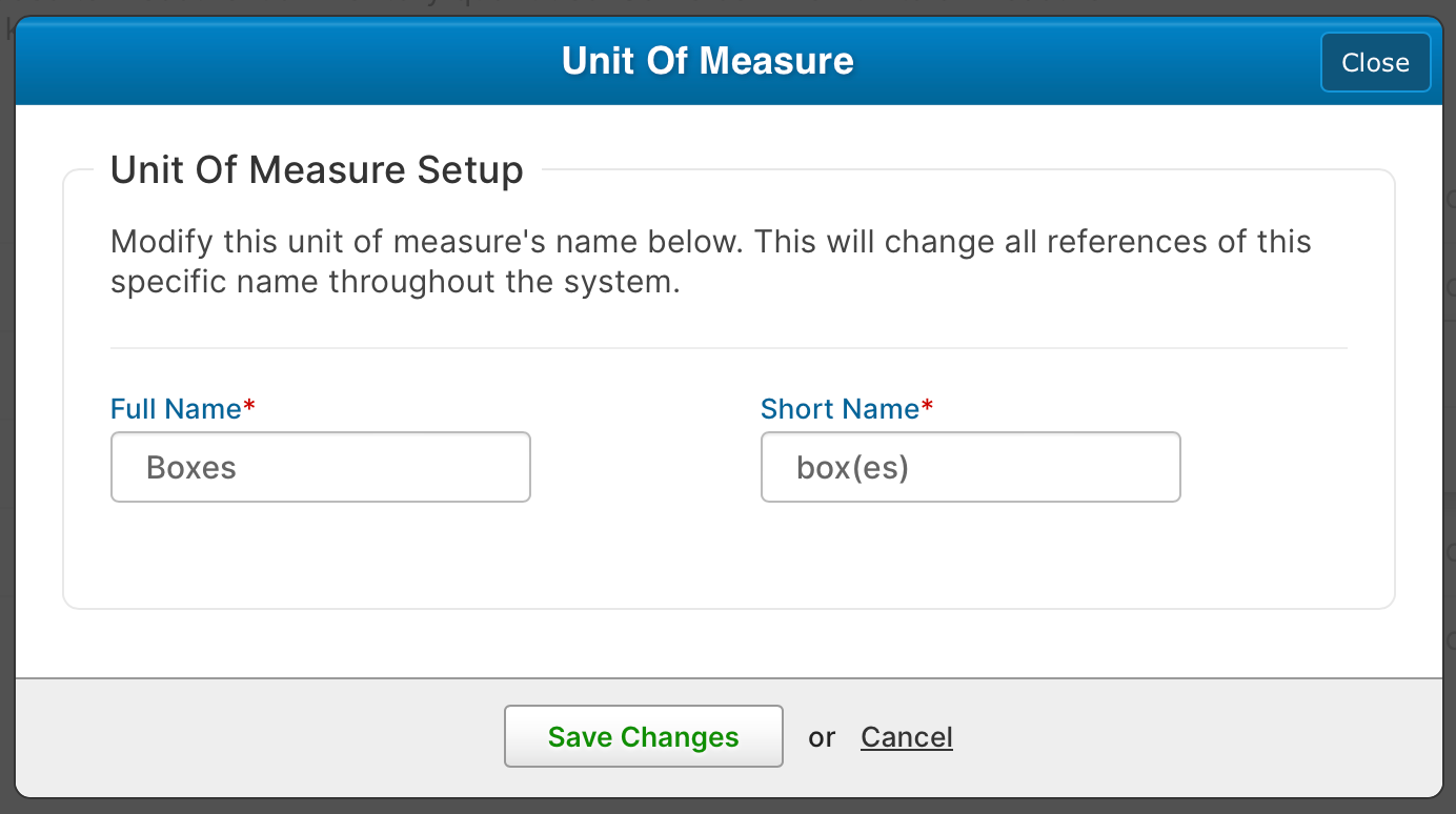 Unit of measure