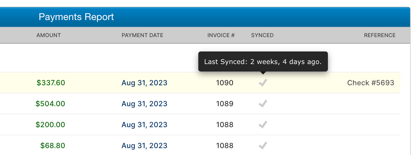 Payments Report Syncing