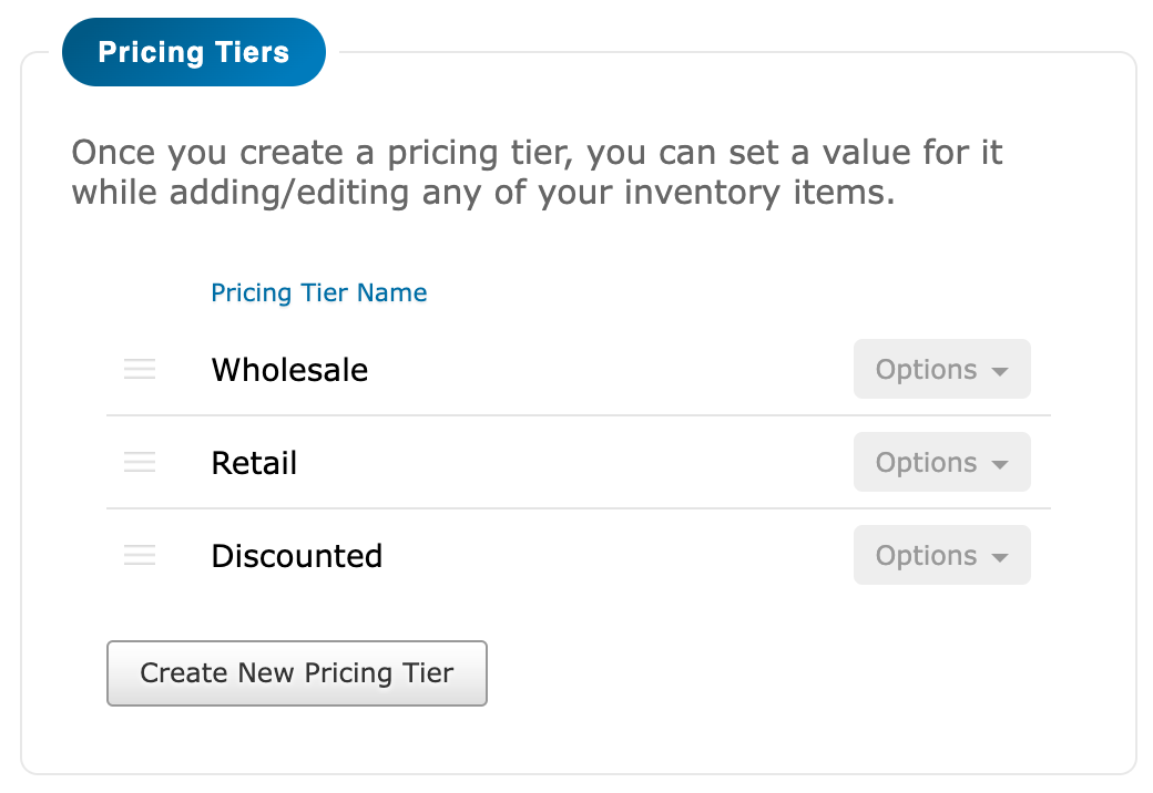 Create Pricing Tiers