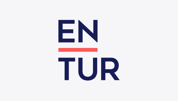 Entur-logo hvor En og Tur er stablet i vertikalen