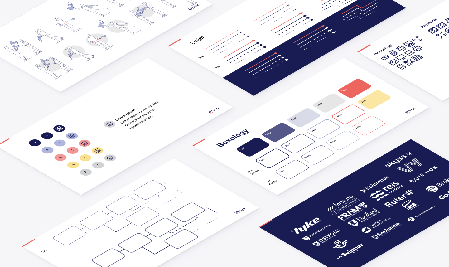 Bilde viser forskjellige design sider for datavisualisering