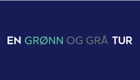 Sammenslått Entur logo med grønn og grå tekst imellom