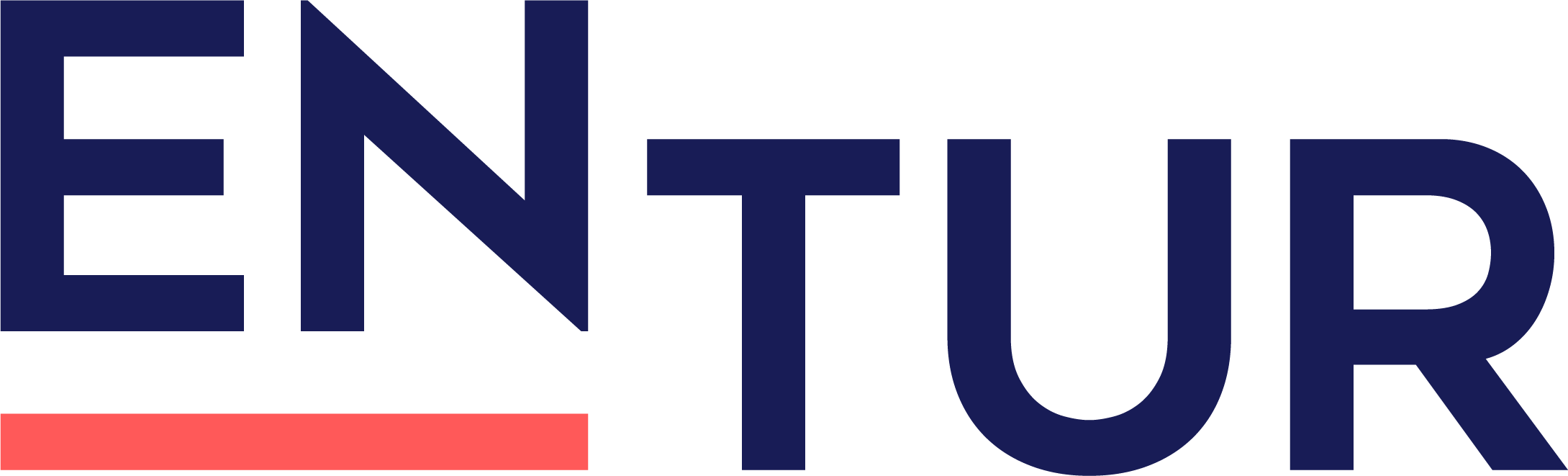 Blå entur logo mot Lys bakgrunn