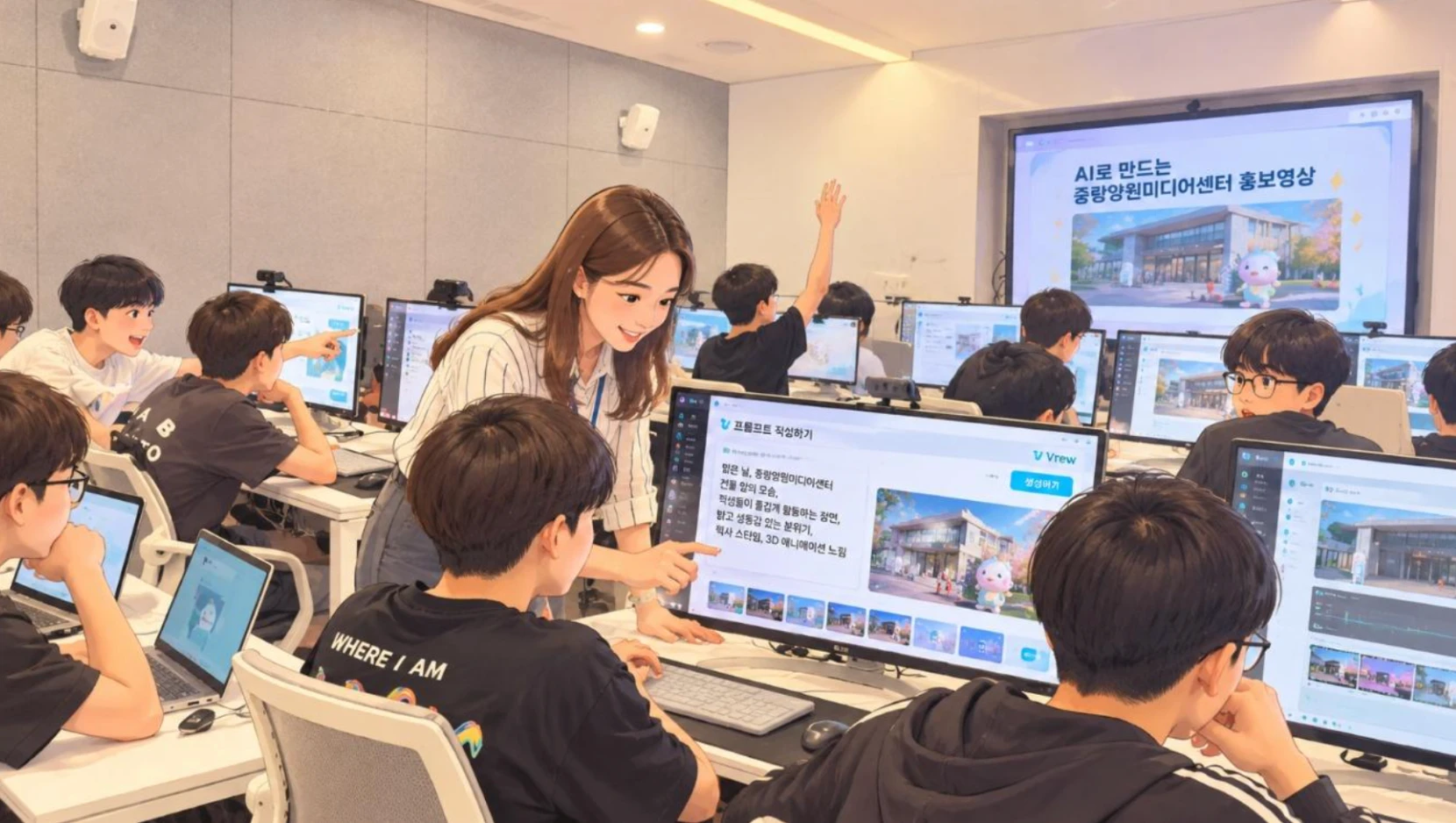 모르는 내용을 같이 살펴보면서 Vrew를 사용해요.