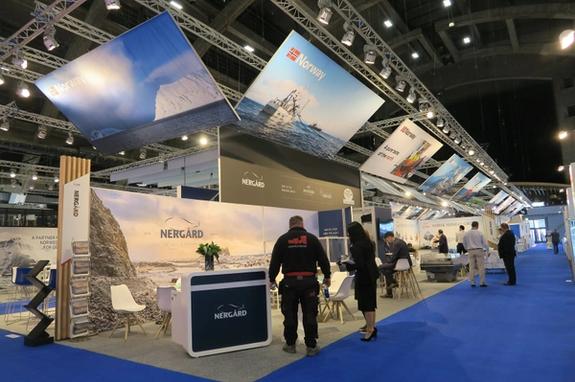 Norway pavilion at SEG 2019 with selected company stands