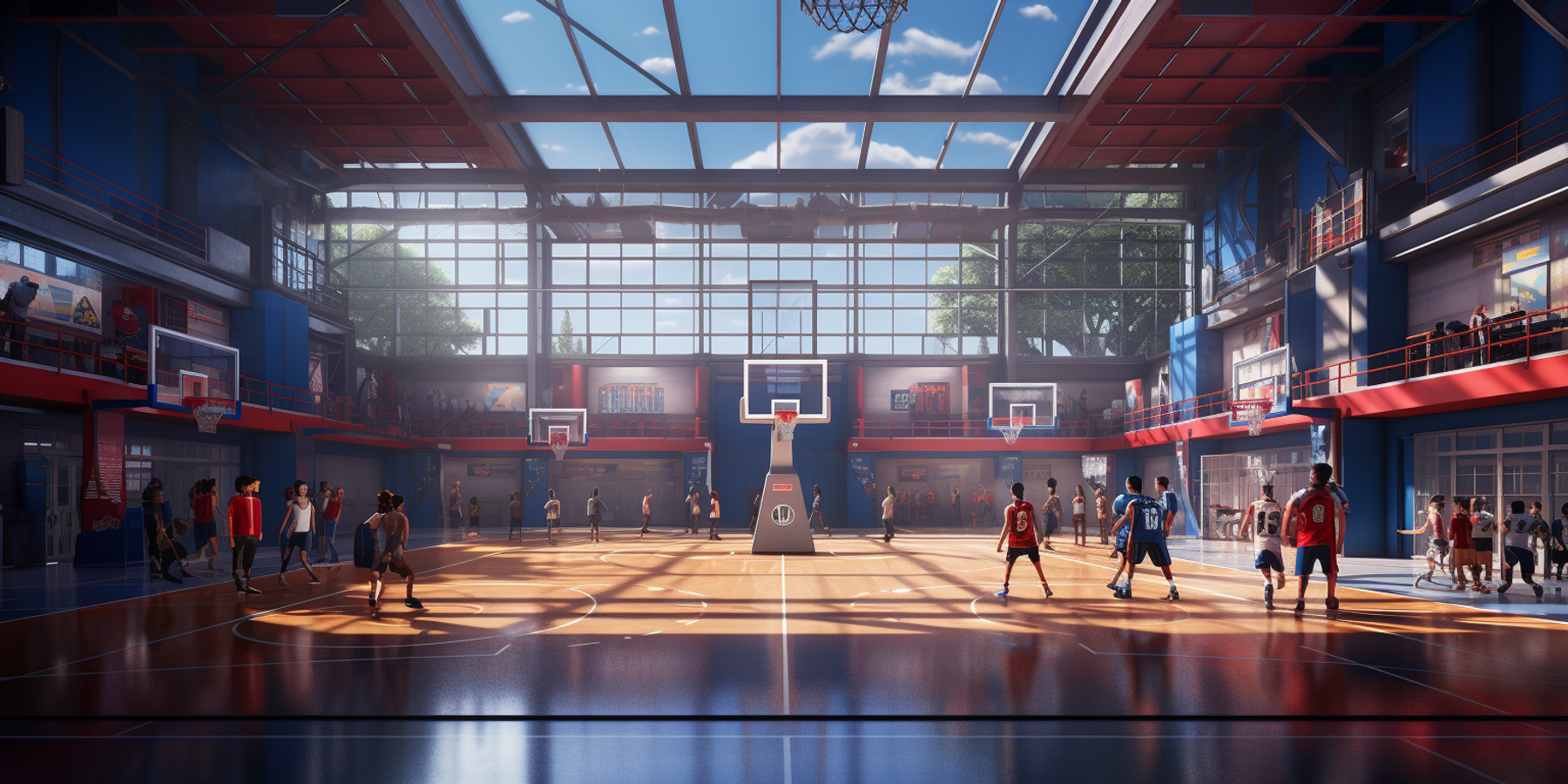 Basketball court rendering