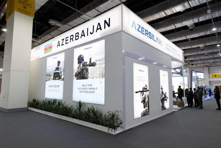 Azerbaijan national pavilion at an international defence exhibition