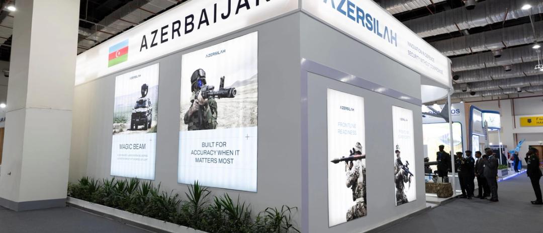 Azerbaijan national pavilion at an international defence exhibition