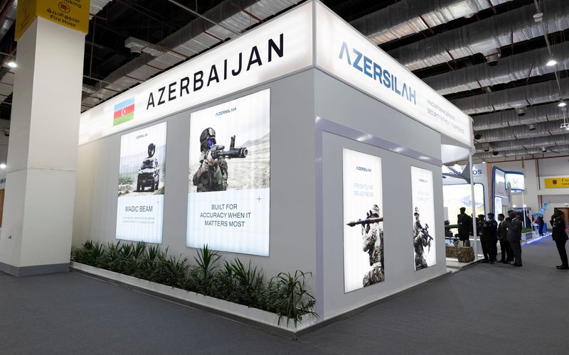 Azerbaijan national pavilion at an international defence exhibition