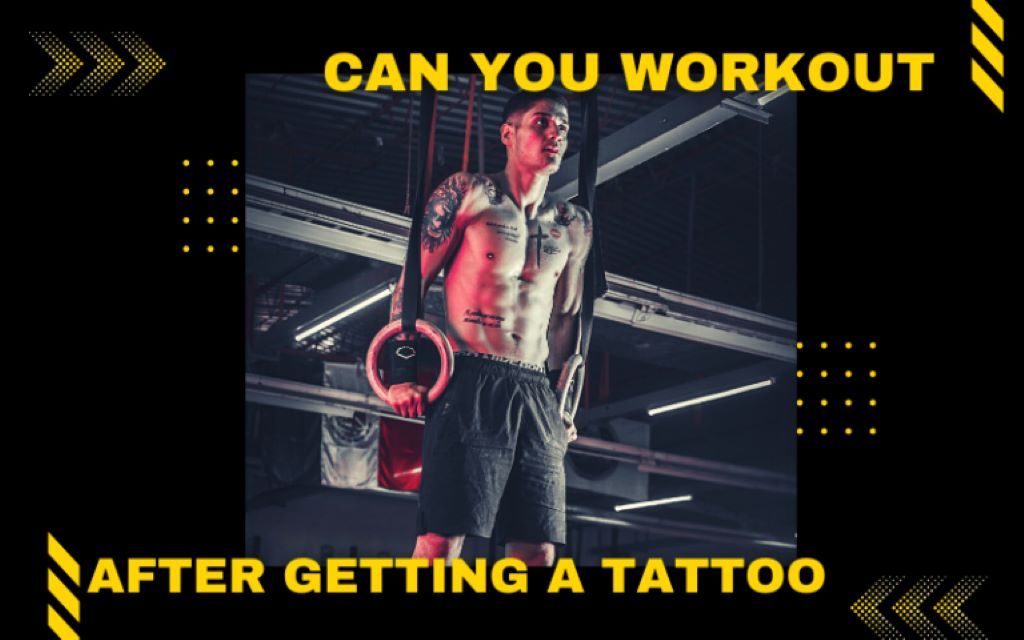 Tattooed athlete working out showing healed tattoo during exercise