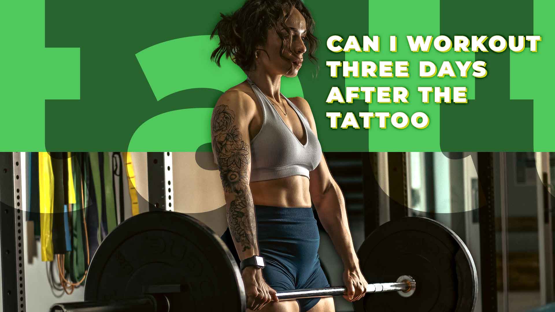 Person exercising with a fresh tattoo on their arm at the gym
