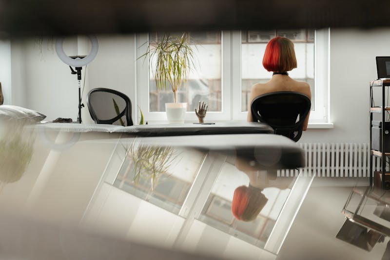 Bold blackwork tattoo designed to camouflage scar tissue