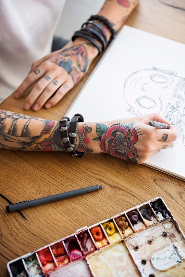 Creative tattoo design concept developed using digital tools and AI assistance