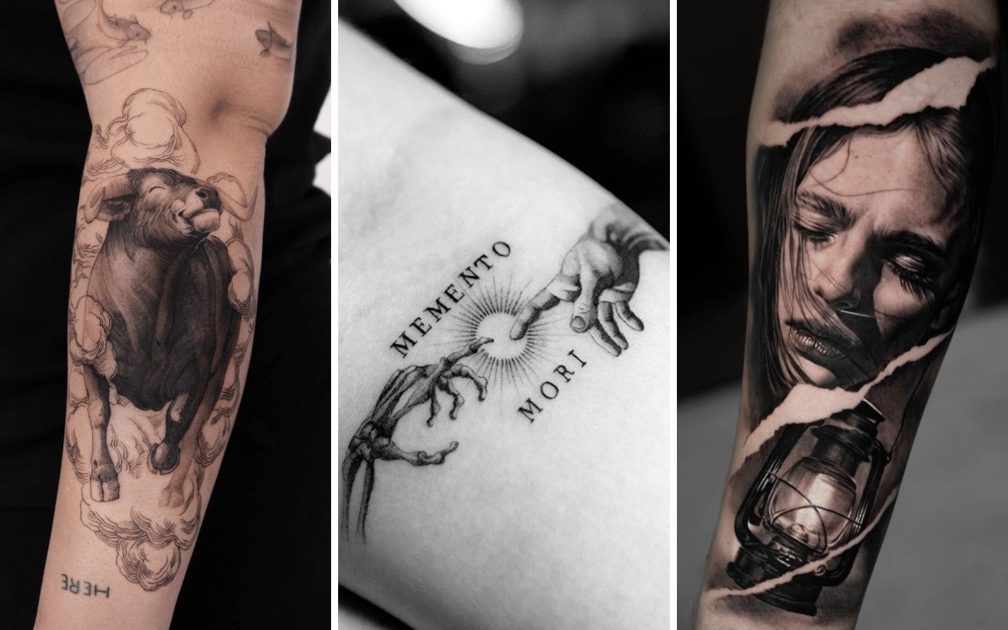 Collection of forearm tattoo styles showing different placement options