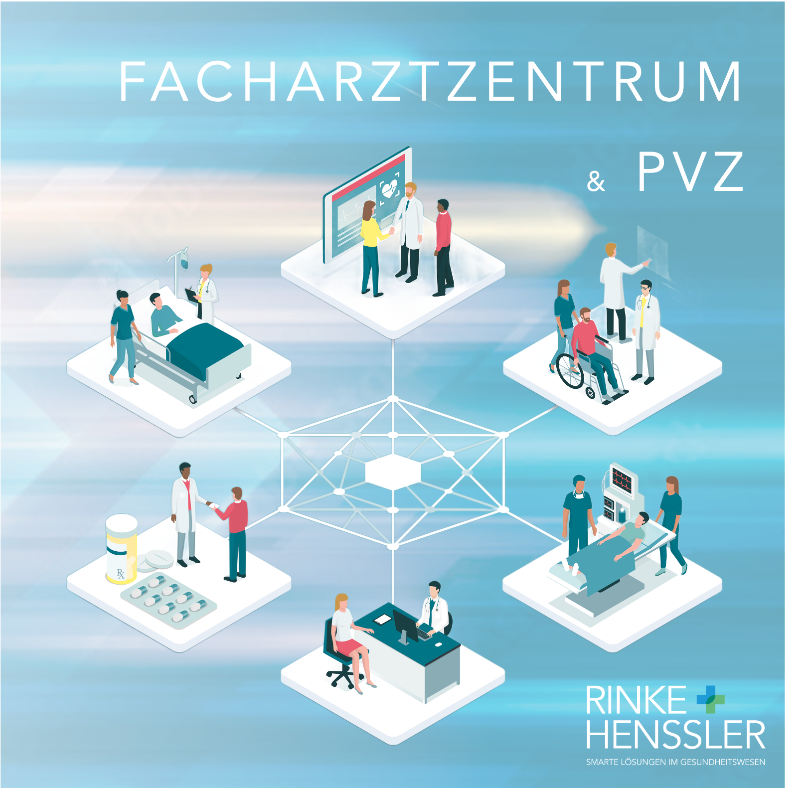 Rinke + Henssler Blogbeitrag Bild – Schematische Darstellung Facharztzentrum und PVZ
