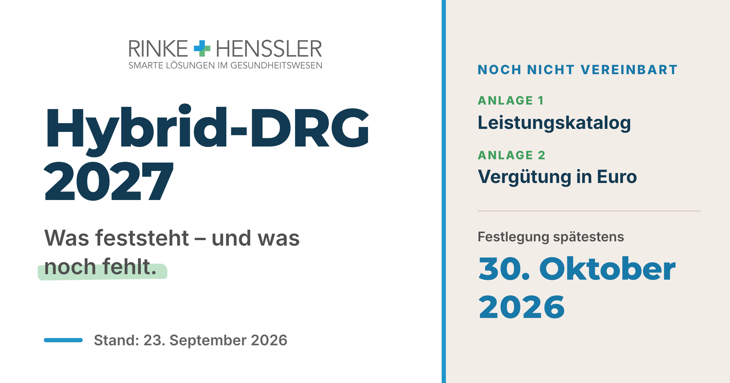 Hybrid-DRG 2027 - Was bereits feststeht - und was noch fehlt