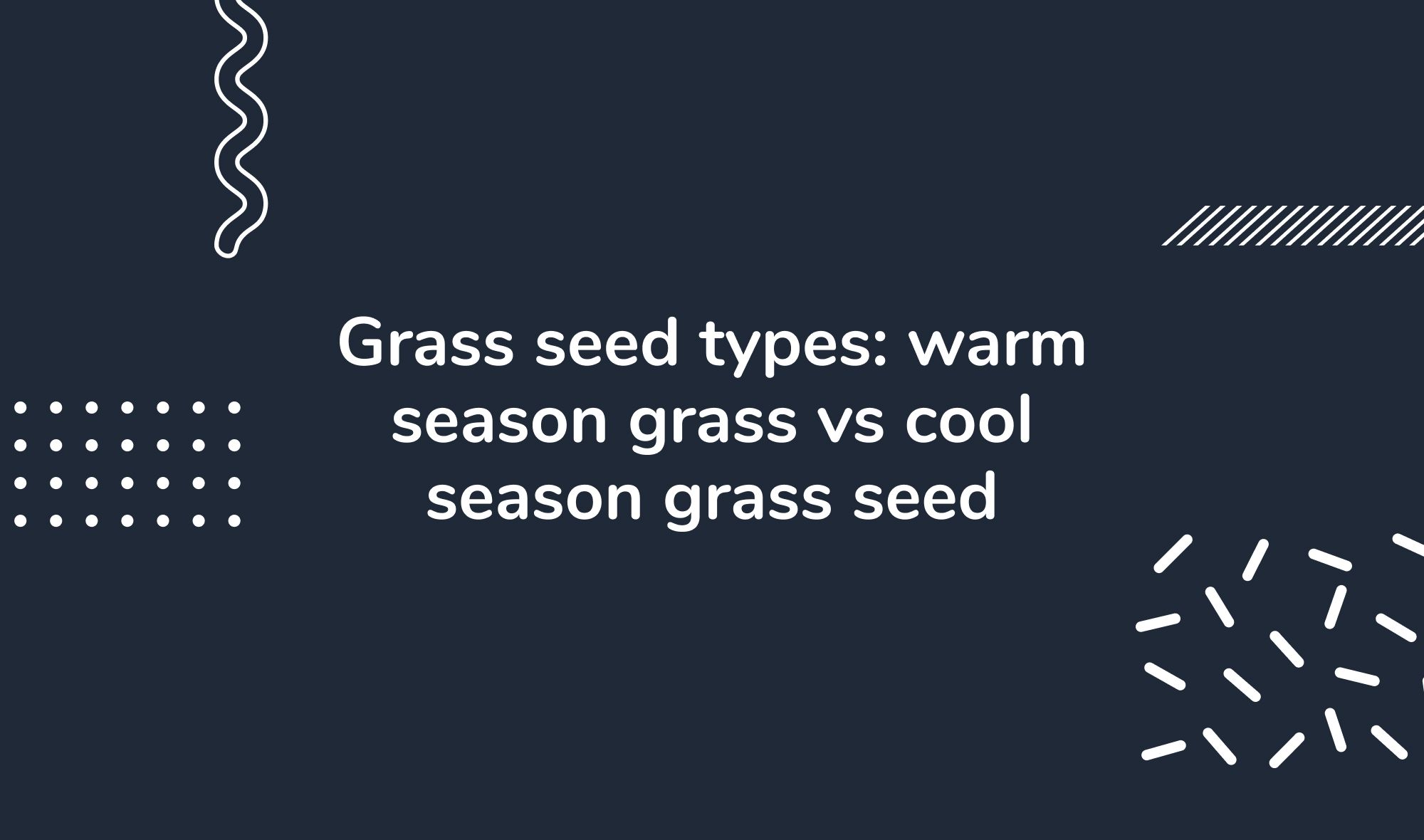 Grass seed types: warm season grass vs cool season grass seed
