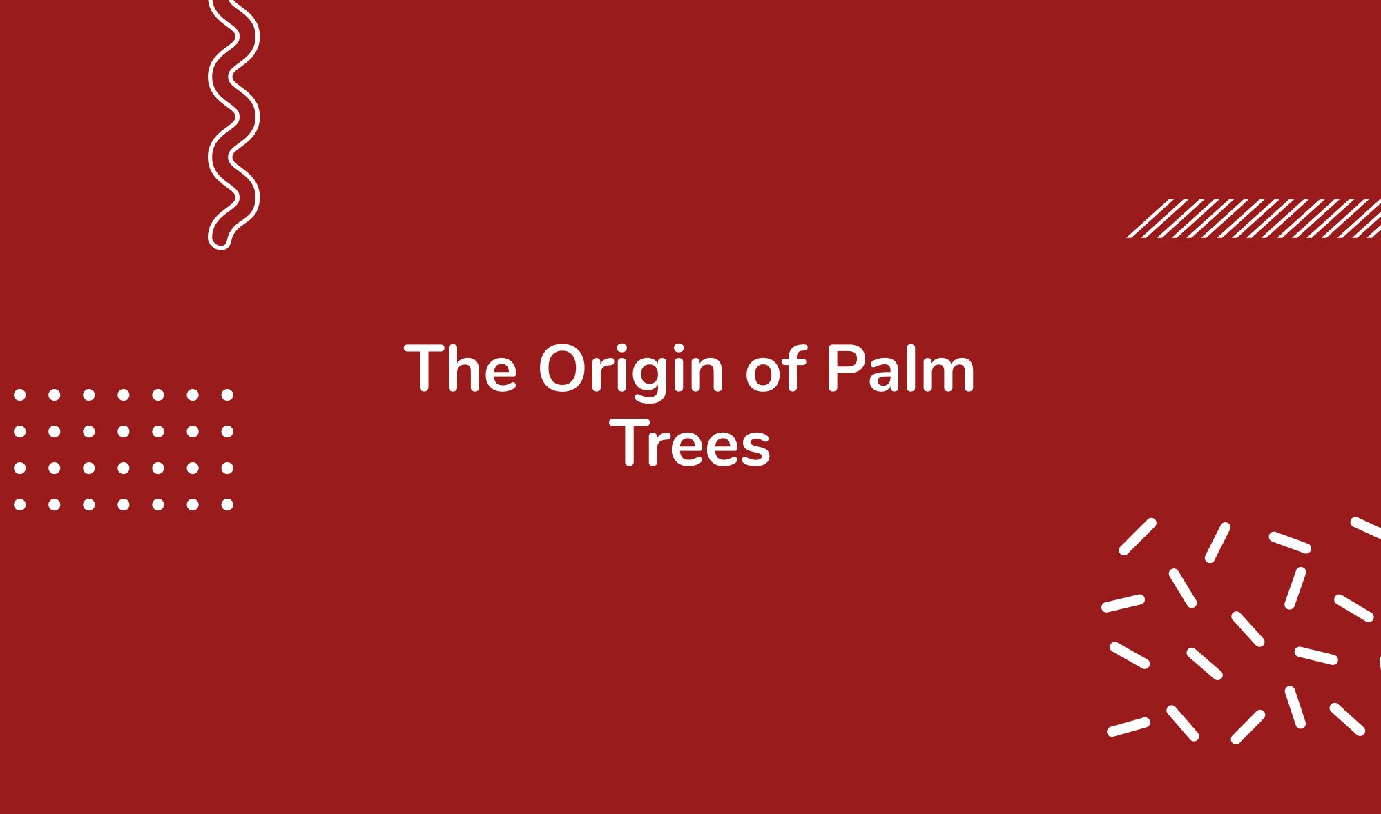 The Origin of Palm Trees