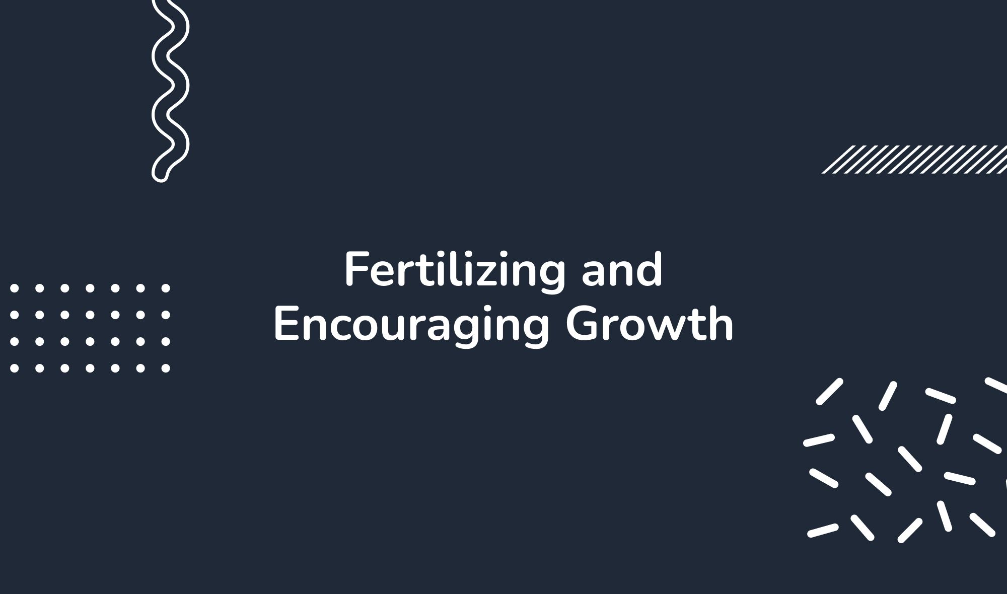 Fertilizing and Encouraging Growth
