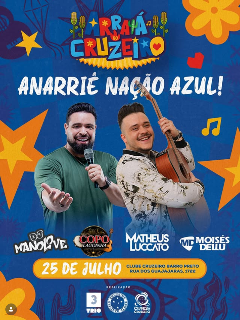 Vendas Abertas para o Arraiá do Cruzeiro