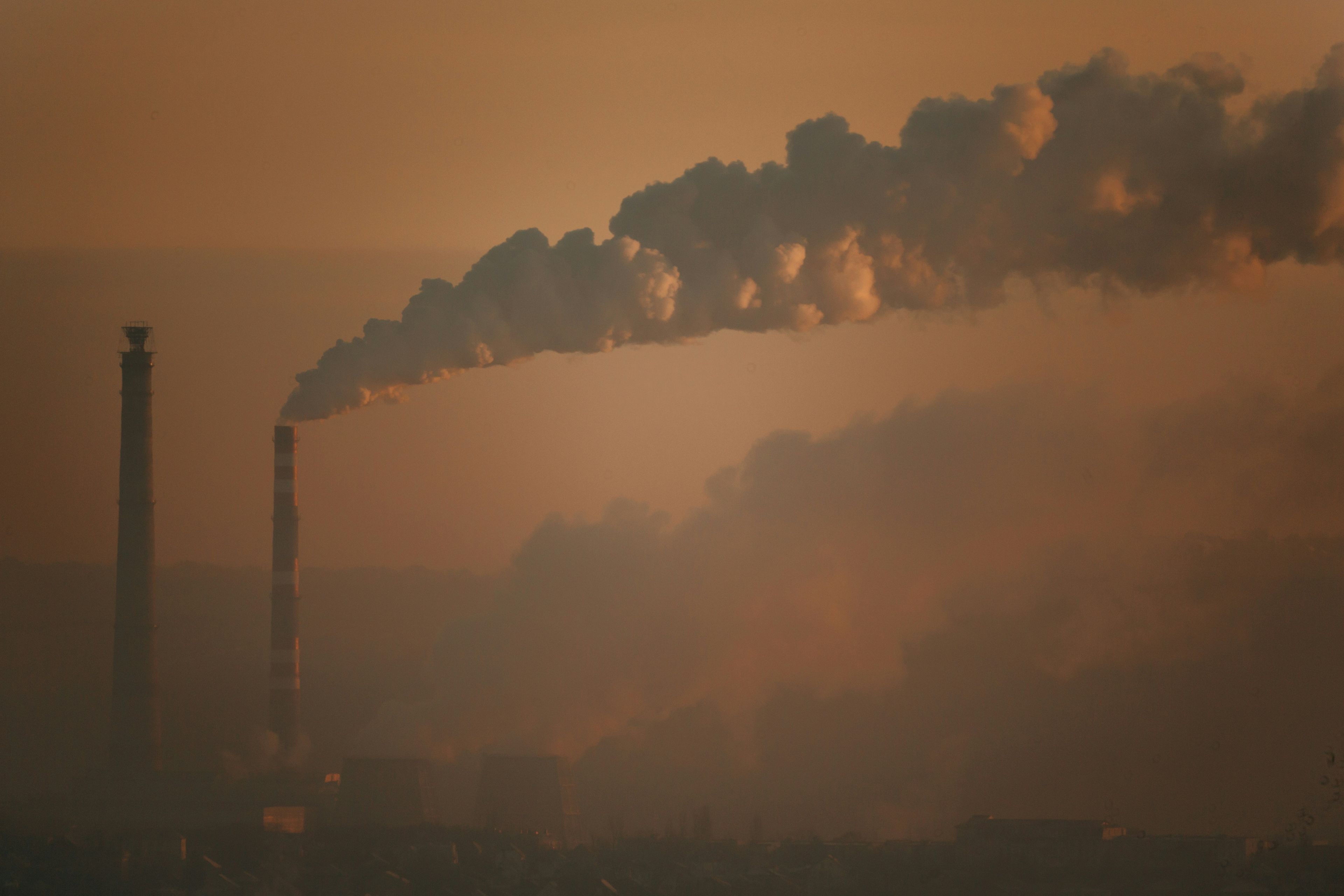 pollution from pipes in a city