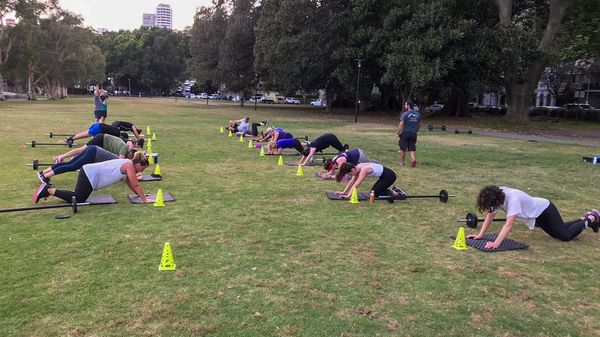 Rushcutters Bay Training with Barbells