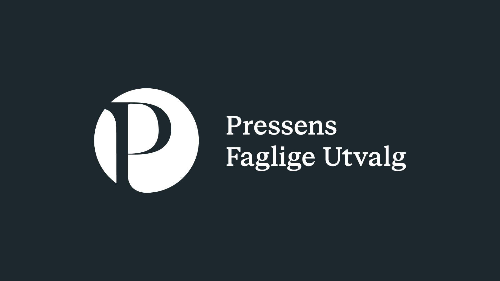 Pressens Faglige Utvalgs logo på mørk bakgrunn.