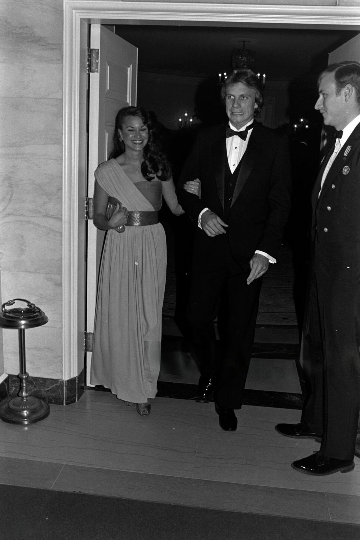 Joe Montana & Cass Castillo attend a party at the White House in Washington, D.C., on March 25, 1982.