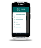 a white zebra phone with a screen that says expiry date management