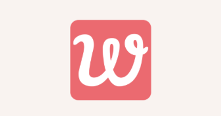Wattpad logo: White script 'w' on a red rounded square.