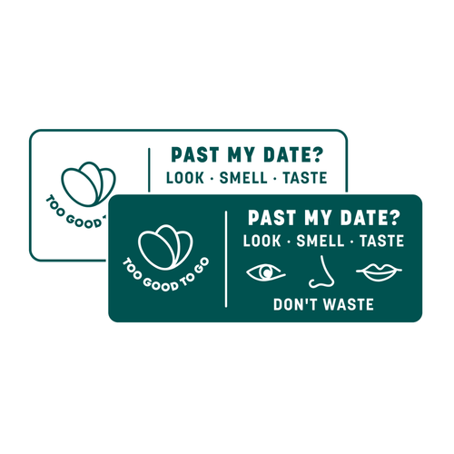 a sticker that says past my date on it