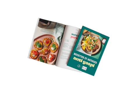 a book is open to a page that says recettes et astuces anti gaspi