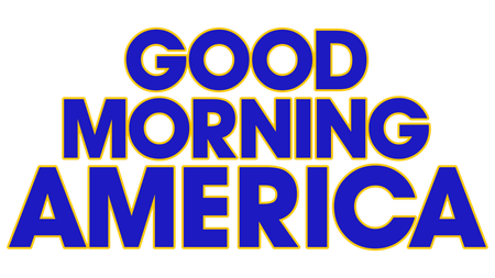 The words "GOOD MORNING AMERICA" in blue with a yellow outline.