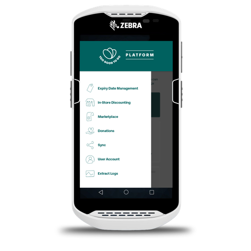 a white zebra brand cell phone displays a donation page