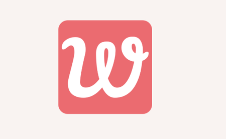 Logo featuring a white, cursive lowercase 'w' on a pink rounded square.