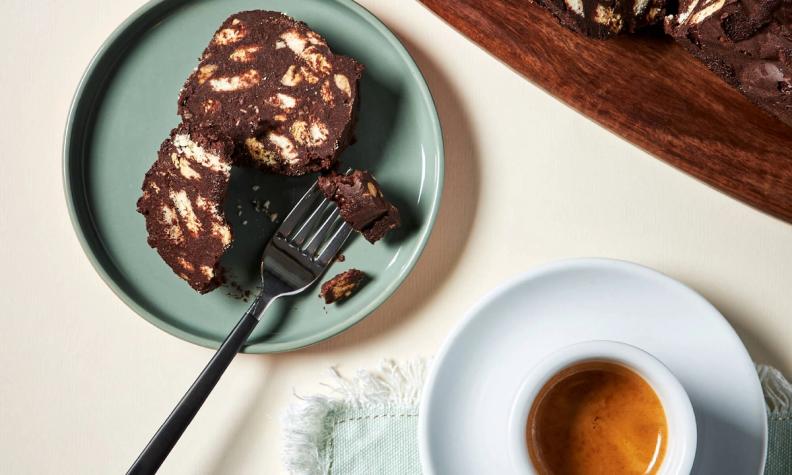 Bottom-of-the-biscuit-tin chocolate festive log recipe