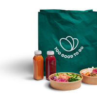 a green bag that says to good to go on it