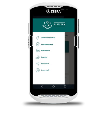 a white zebra brand cell phone displays a donation page