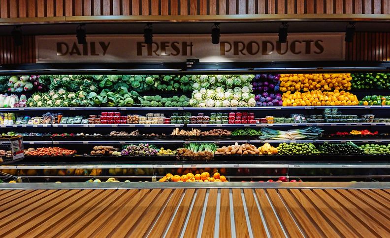 Fresh grocery produce section