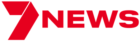 the number seven and word news is written in red on a black background