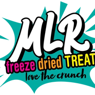 a logo for mlr freeze dried treats love the crunch