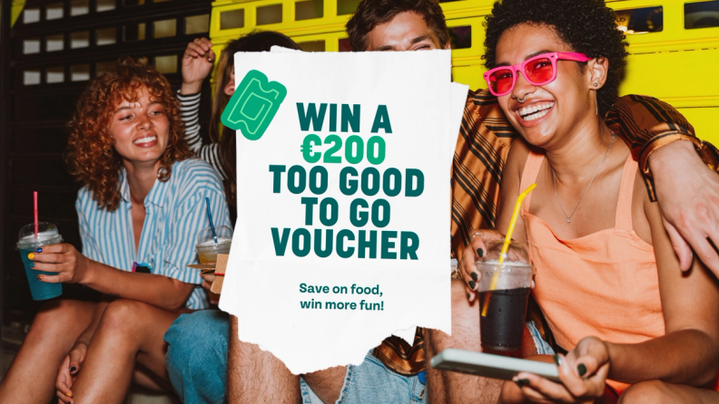 a poster that says win a 200 too good to go voucher