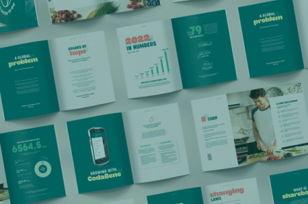 a collection of brochures with one that says 2022 in numbers