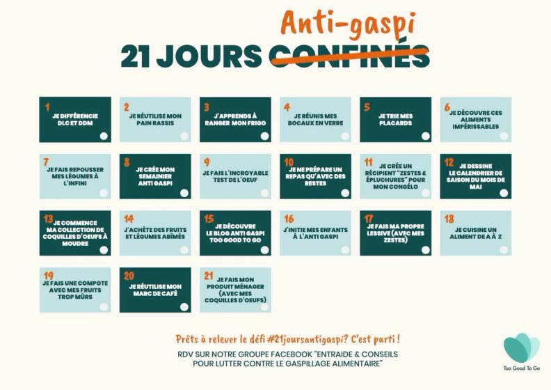 Confinement : Too Good To Go lance son calendrier “21 jours anti-gaspi”