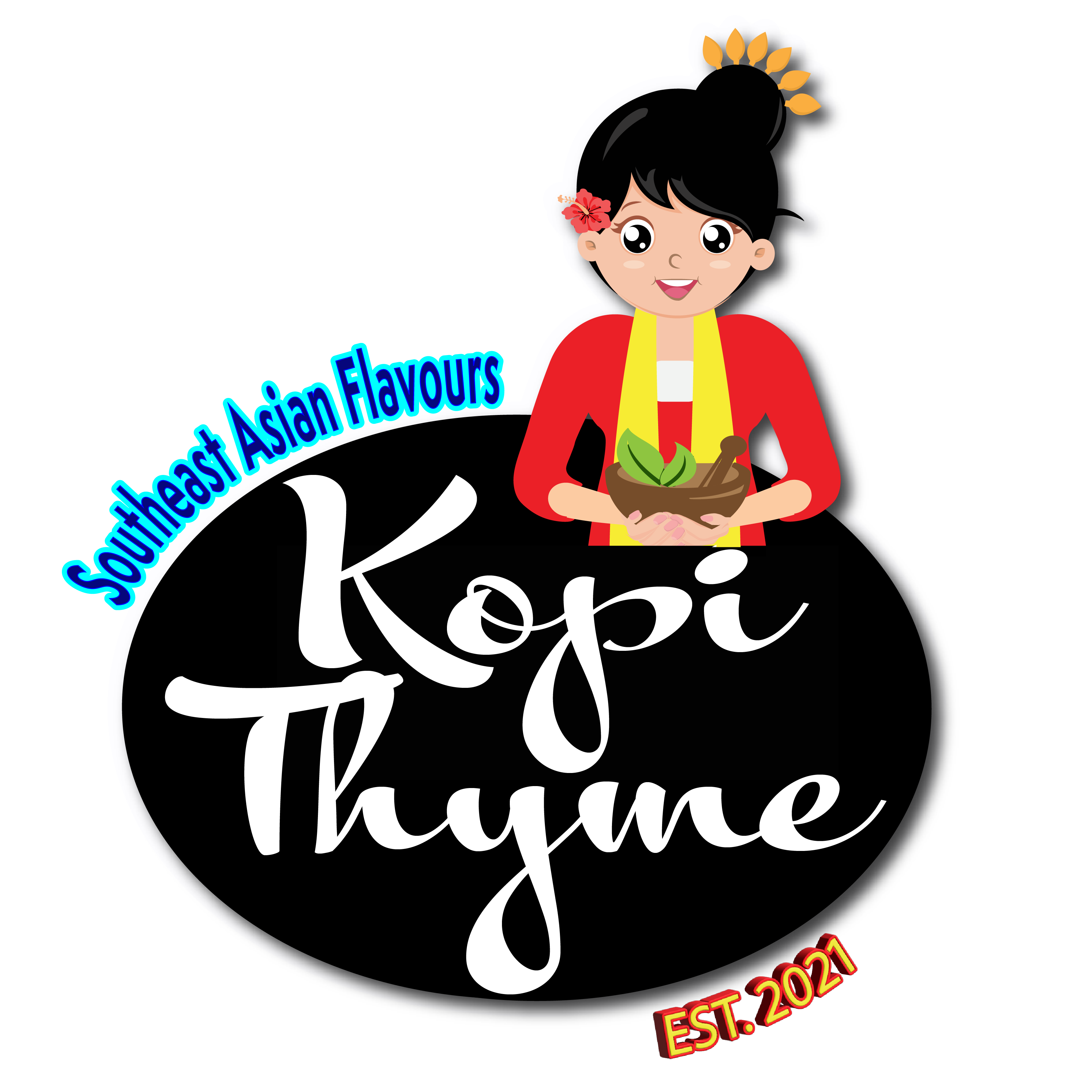 a logo for southeast asian flavours kopi thyme